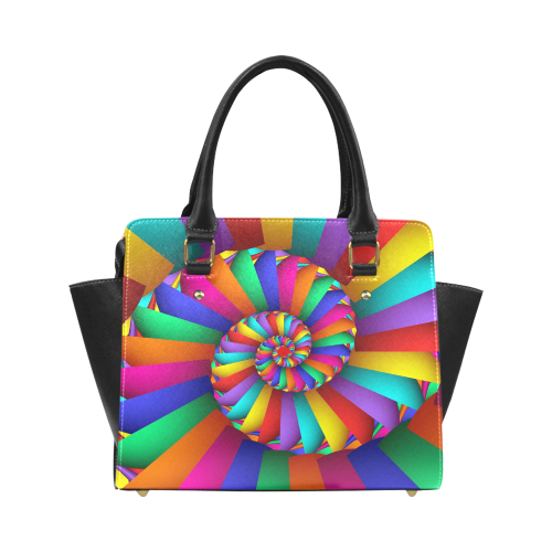 Rainbow Spiral Cool Abstract Fractal Art Classic Shoulder Handbag (Model 1653)