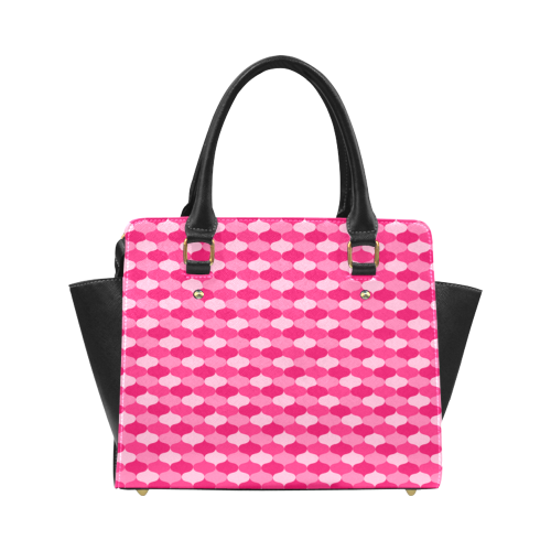 Pink Retro Lozenge Pattern by ArtformDesigns Classic Shoulder Handbag (Model 1653)