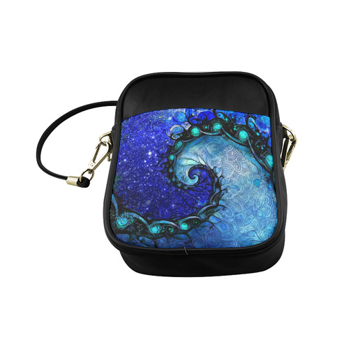 Scorpio Spiral Sling Bag -- Nocturne of Scorpio Fractal Astrology Sling Bag (Model 1627)