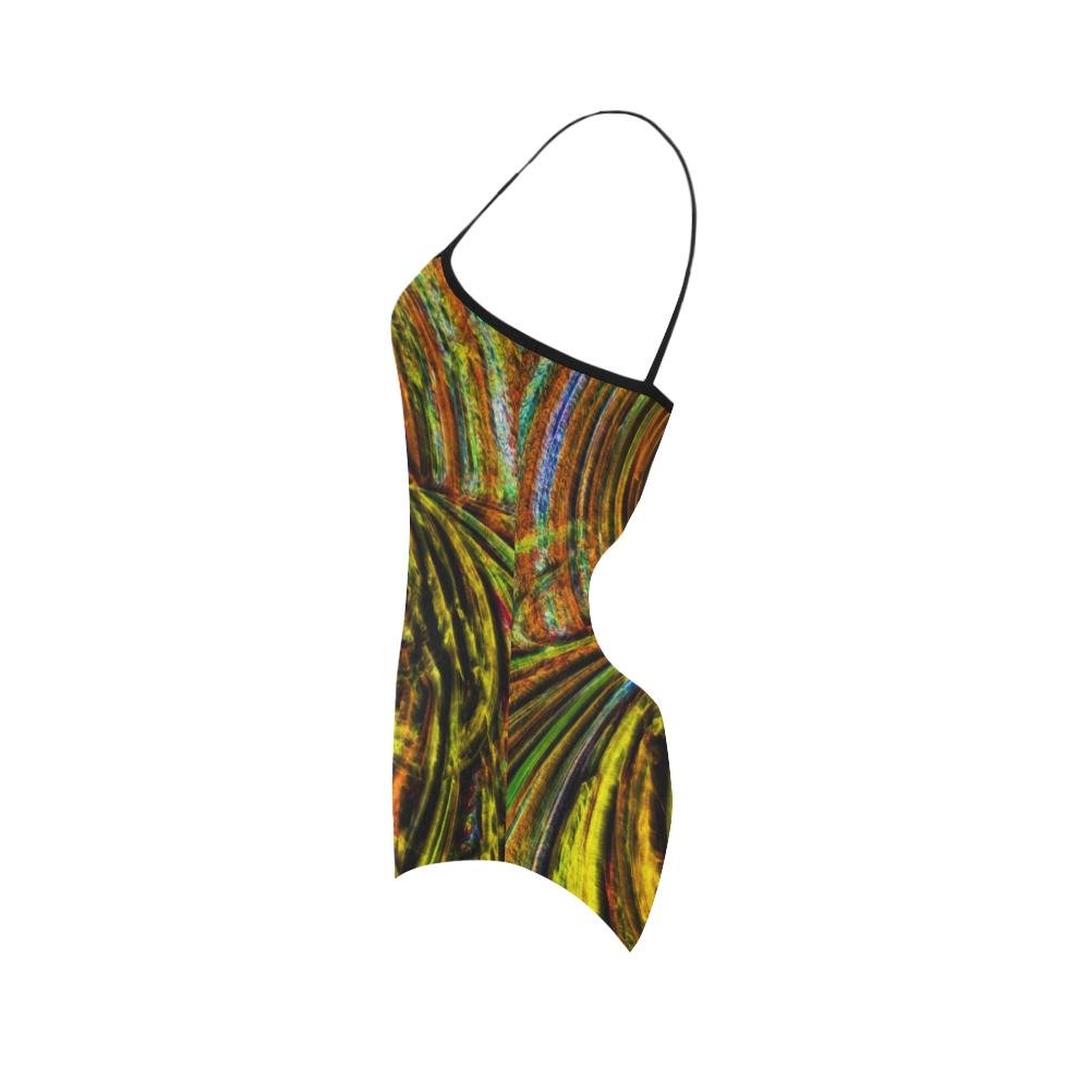 Red-Green-Yellow-Blue Silk Strap Swimsuit ( Model S05)