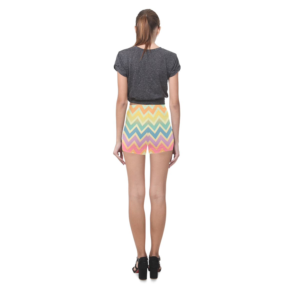 Summer-color Chevron Briseis Skinny Shorts (Model L04)
