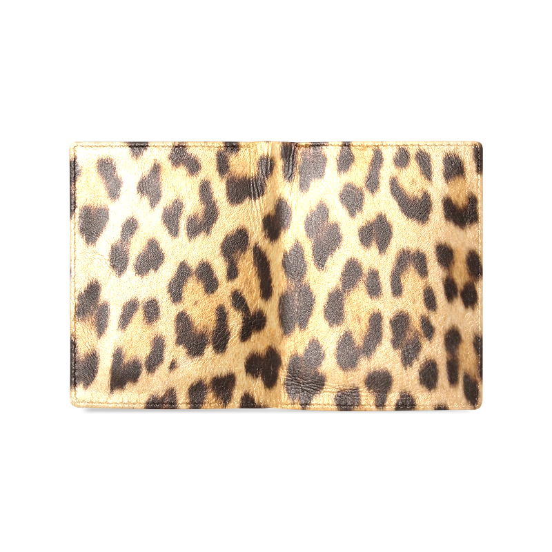 Leopard Skin Men's Leather Wallet (Model 1612)