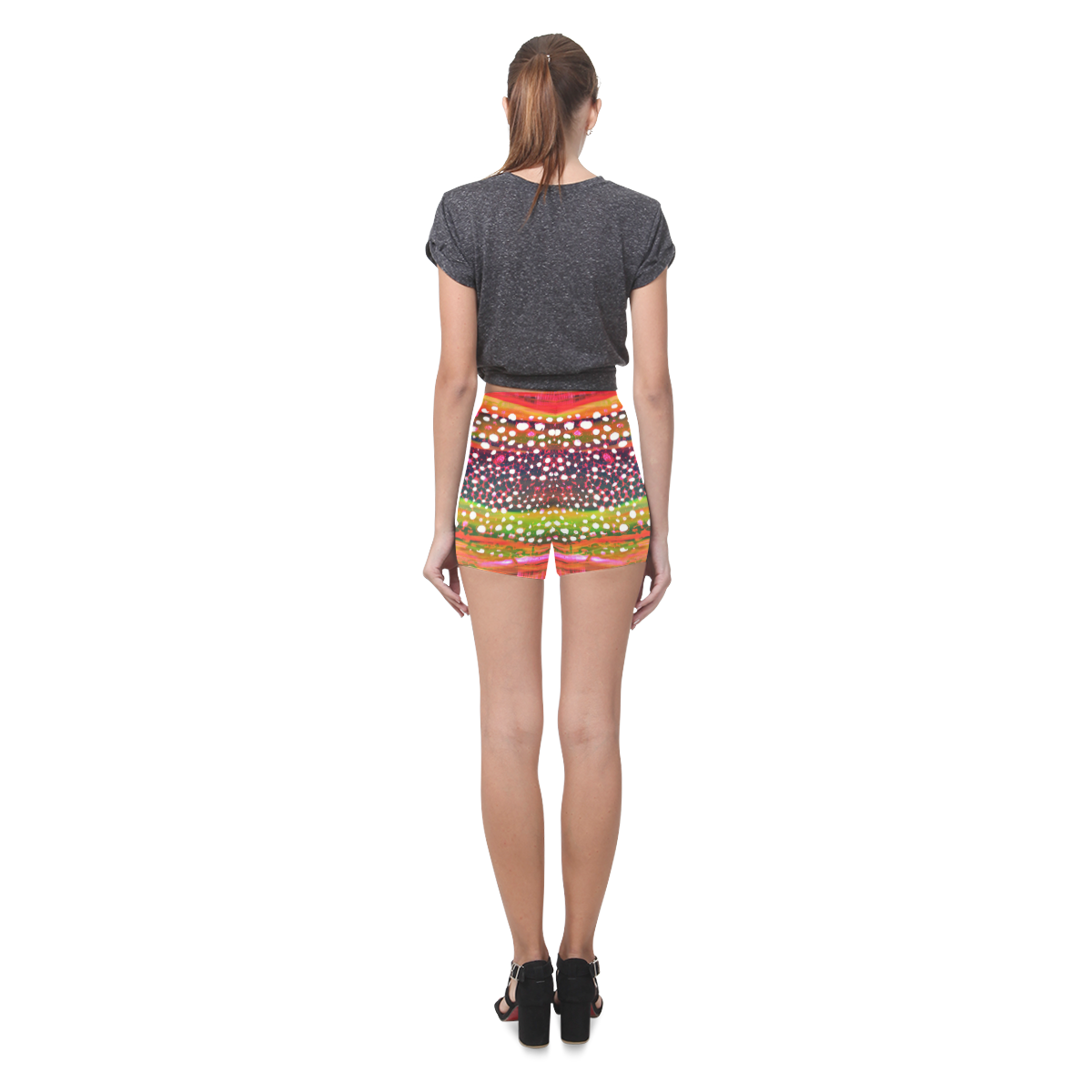 Abstract Pattern 5 Briseis Skinny Shorts (Model L04)