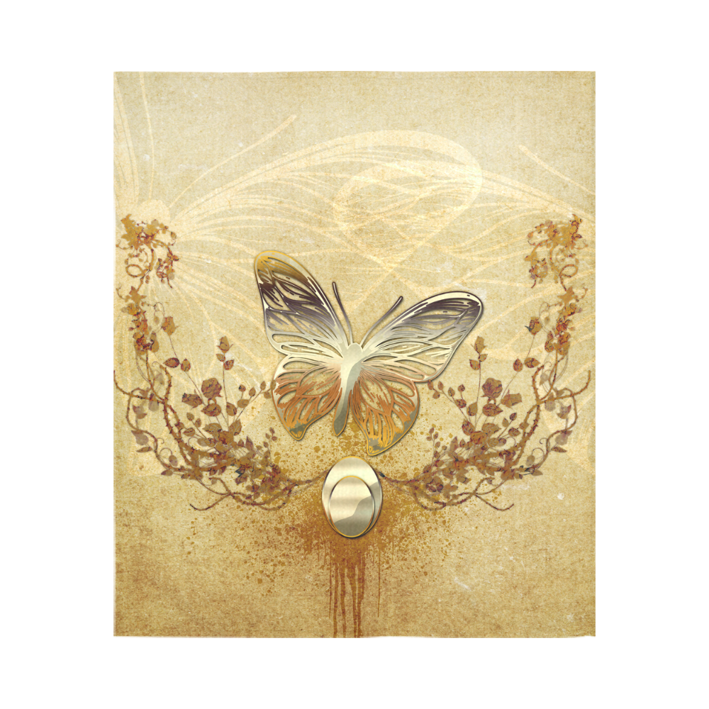 Wonderful golden butterflies Cotton Linen Wall Tapestry 51"x 60"