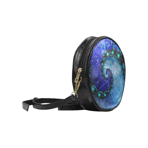 Scorpio Spiral Messenger Bag -- Nocturne of Scorpio Fractal Astrology Round Sling Bag (Model 1647)