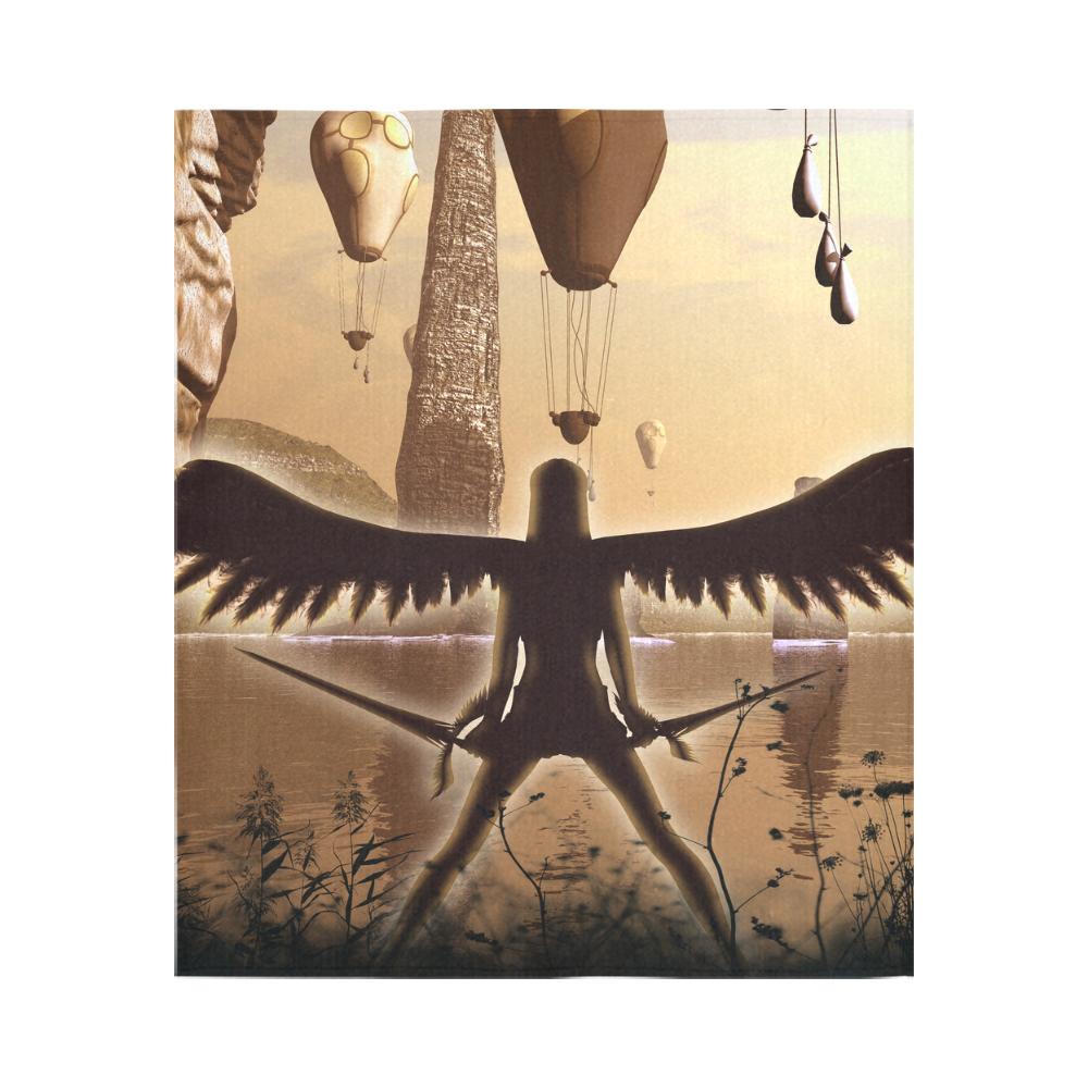 Angel in the sunset Cotton Linen Wall Tapestry 51"x 60"