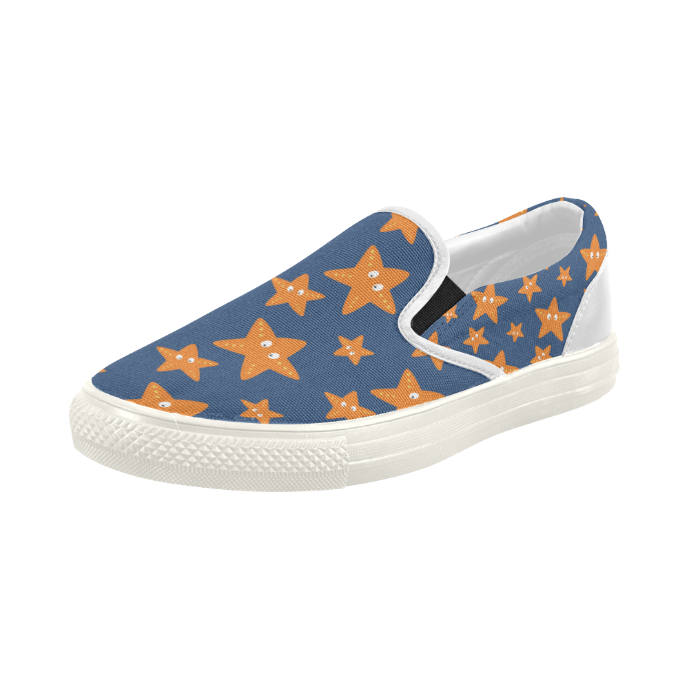 Cute starfish   - cute and sea Women's Slip-on Canvas Shoes (Model 019)