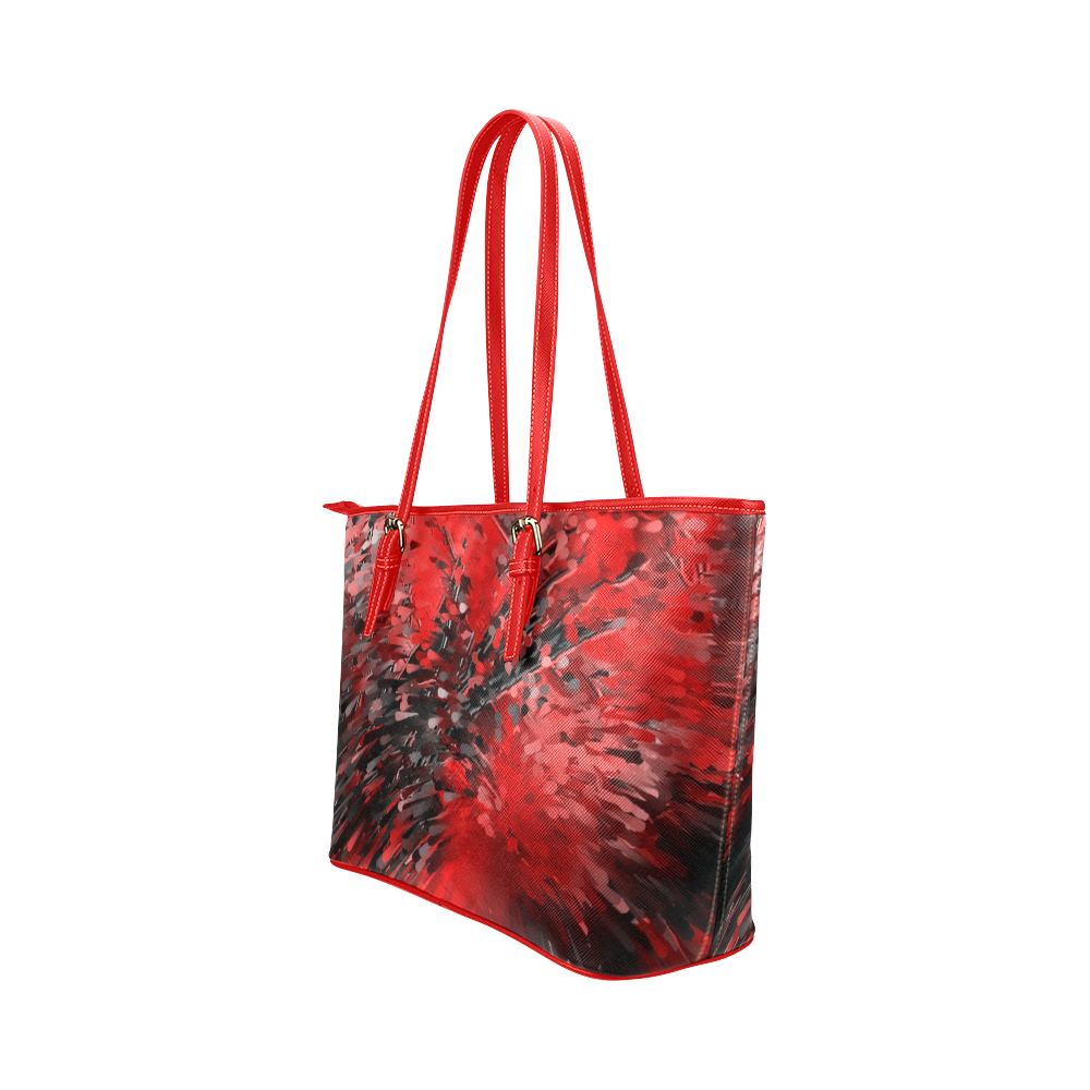 Explosion Red by Artdream Leather Tote Bag/Small (Model 1651)