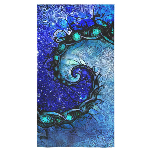 Scorpio Spiral Bath Towel -- Nocturne of Scorpio Fractal Astrology Bath Towel 30"x56"
