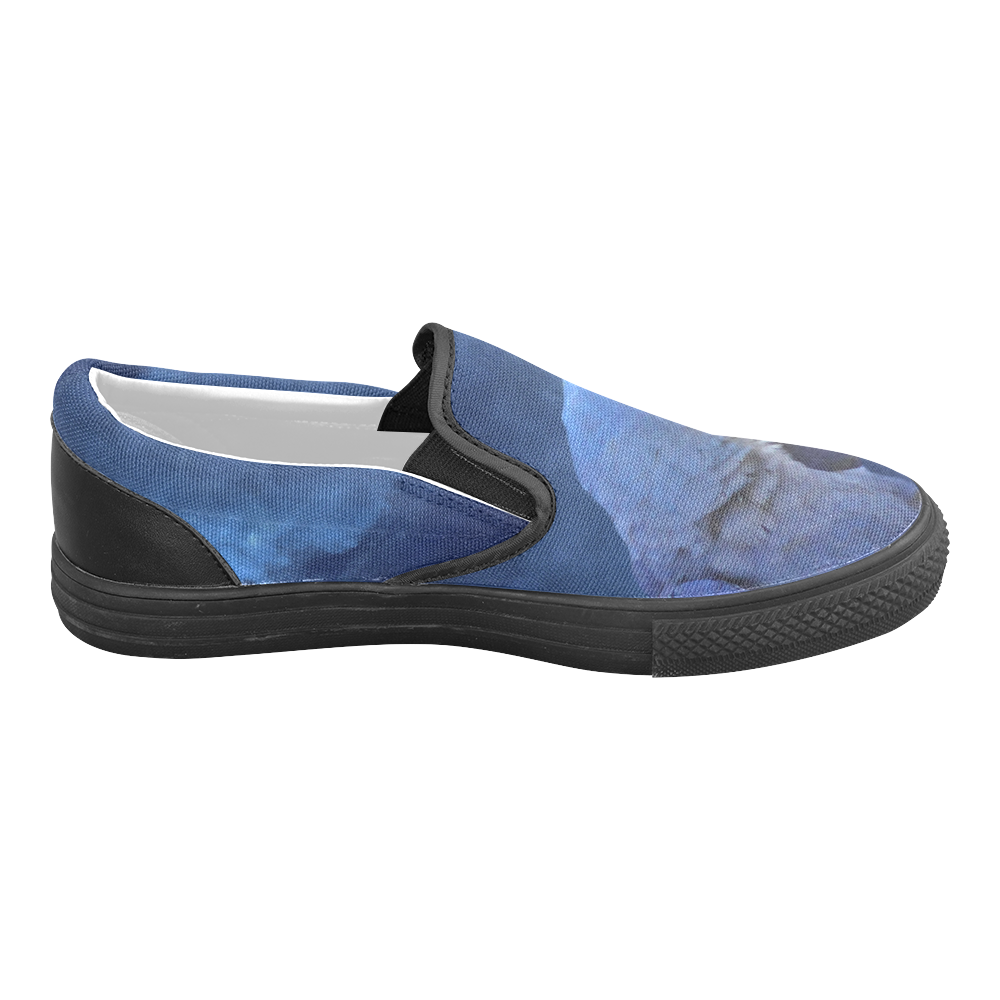 Hyacinth Macaw Men's Slip-on Canvas Shoes (Model 019)