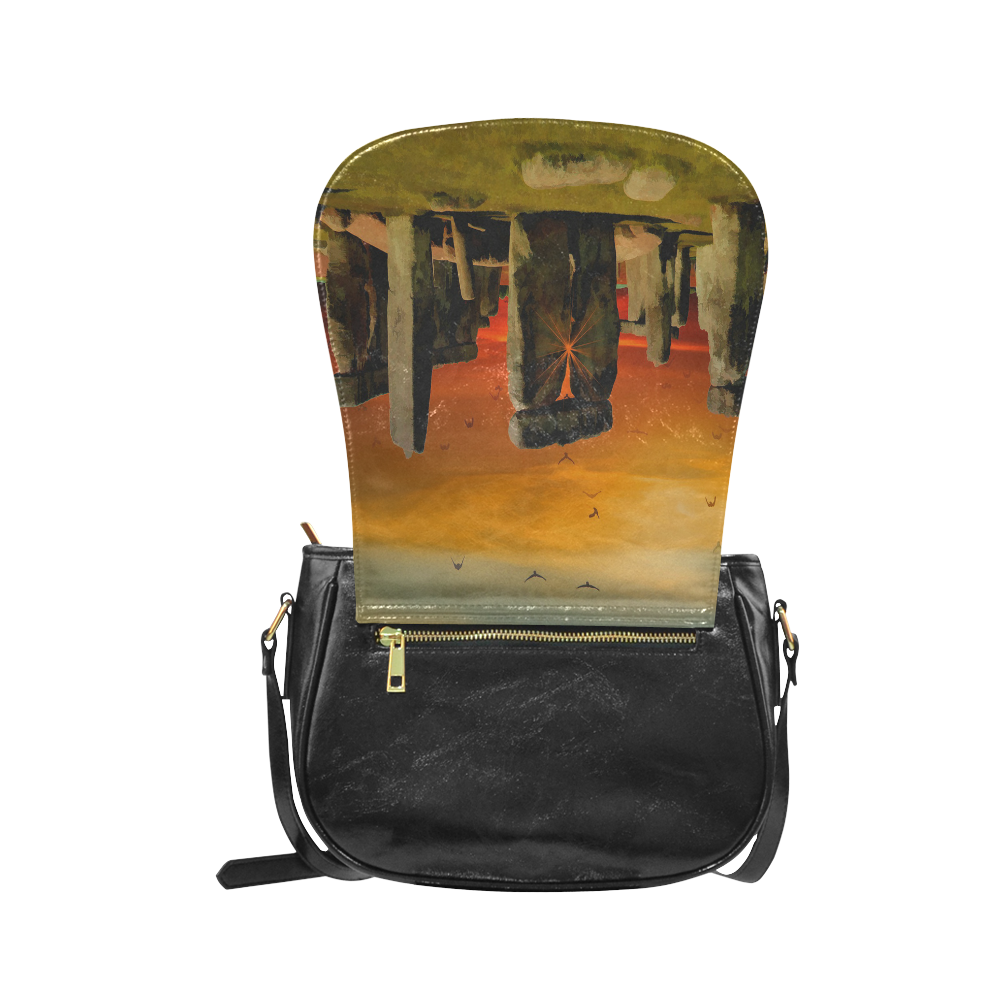 Stonehenge Sunset Classic Saddle Bag/Large (Model 1648)