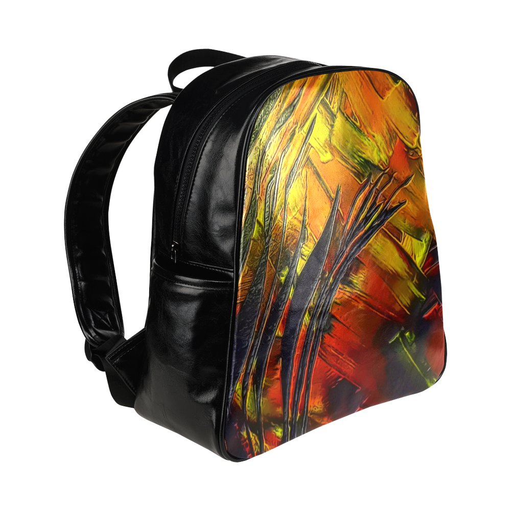Fire Flames (Self paint) by Nico Bielow Multi-Pockets Backpack (Model 1636)