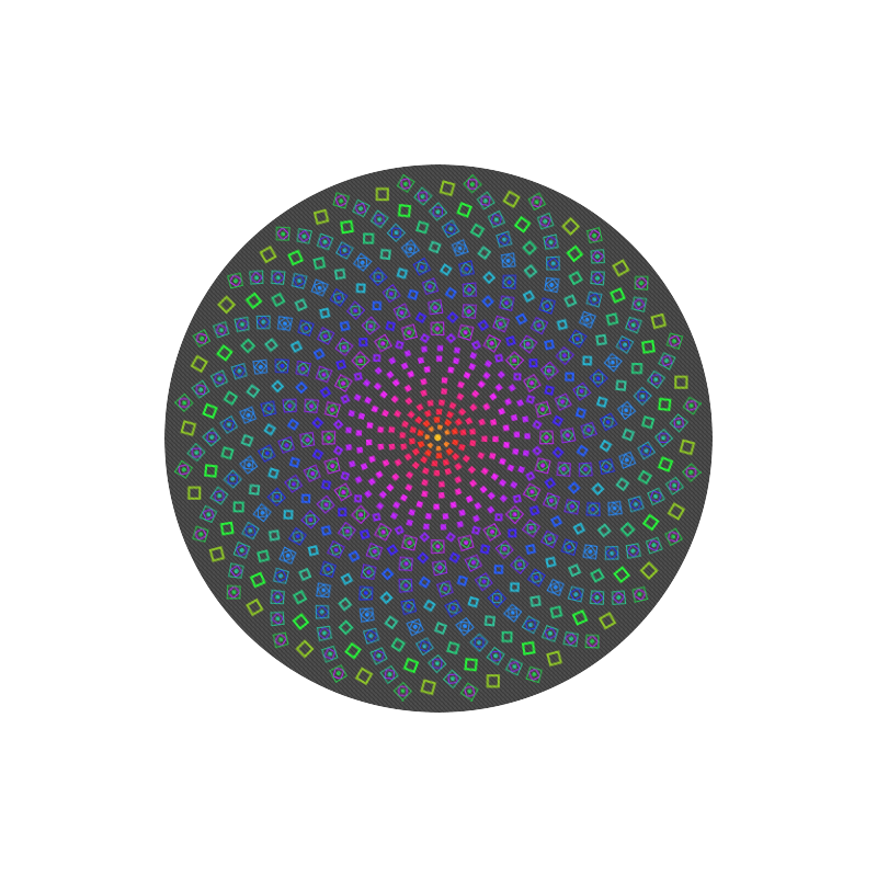 Colorful Fibonacci Mandala by ArtformDesigns Round Mousepad