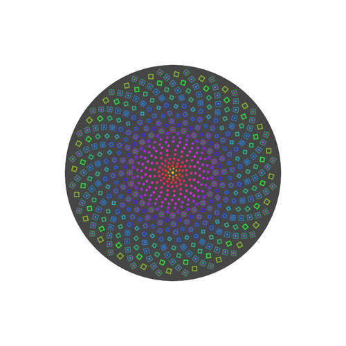 Colorful Fibonacci Mandala by ArtformDesigns Round Mousepad
