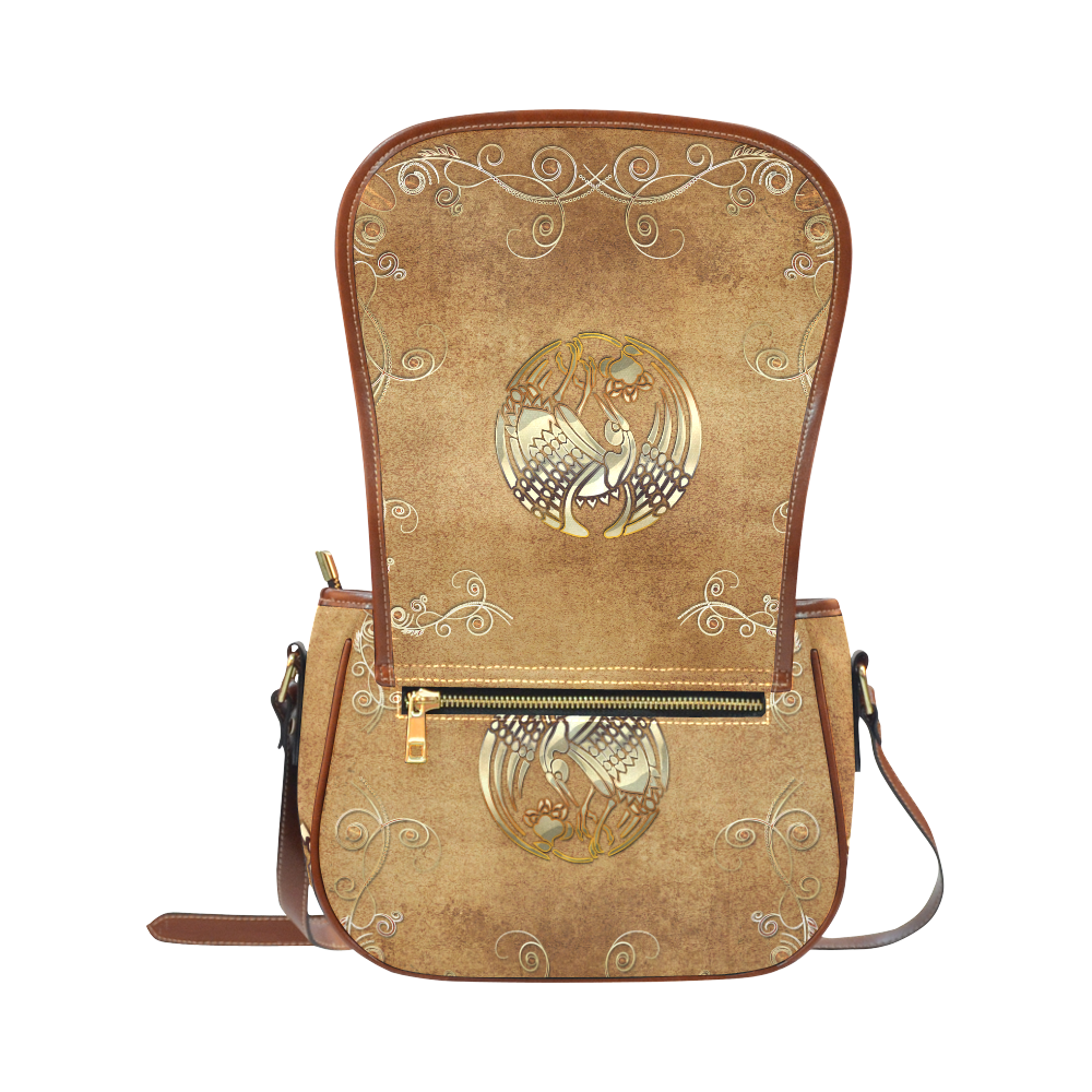 Wonderful bird, tribal design Saddle Bag/Small (Model 1649) Full Customization