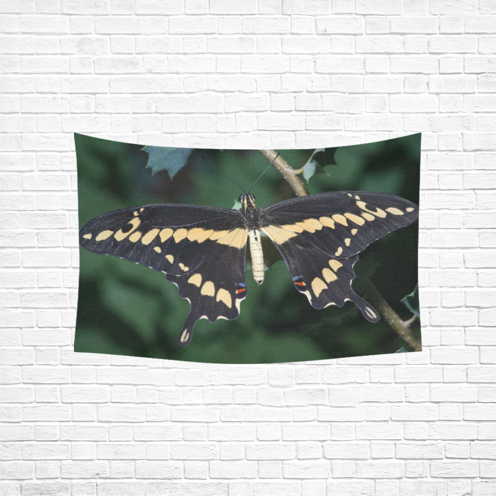 Giant Swallowtail Butterfly Cotton Linen Wall Tapestry 60"x 40"