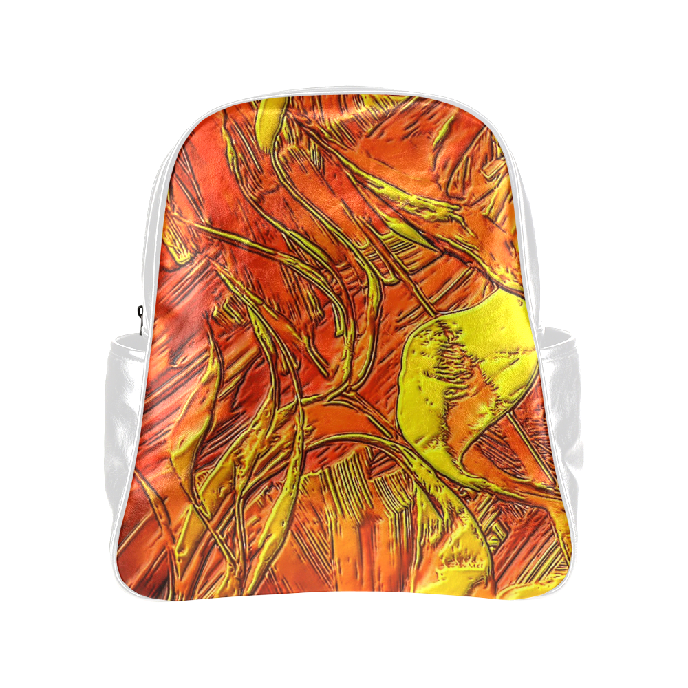Orange Dschungle (Self paint) by Nico Bielow Multi-Pockets Backpack (Model 1636)