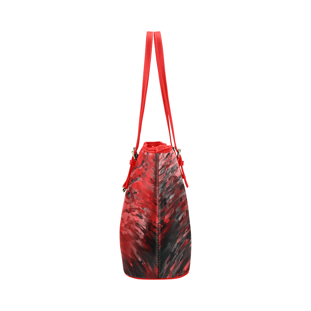 Explosion Red by Artdream Leather Tote Bag/Small (Model 1651)