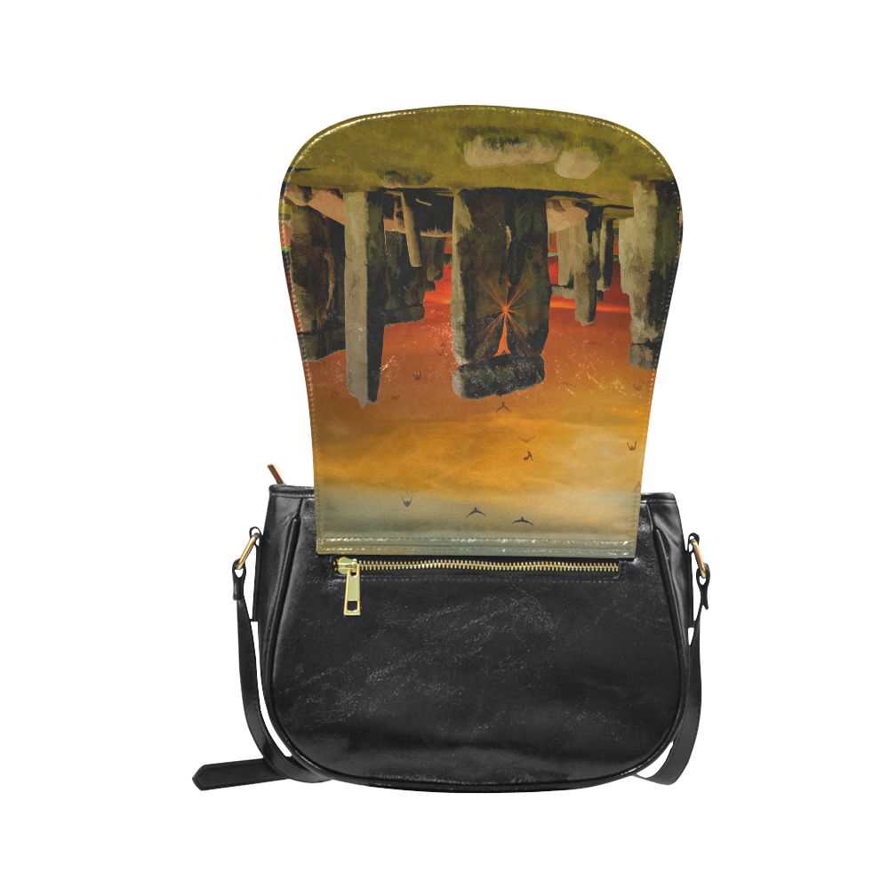 Stonehenge Sunset Classic Saddle Bag/Large (Model 1648)
