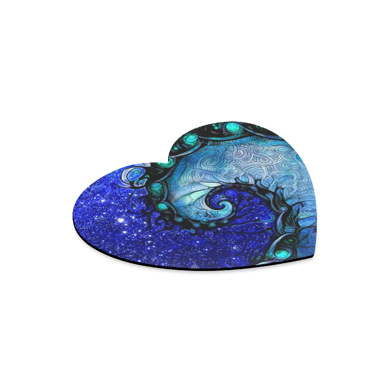 Scorpio Spiral Mousepad Heart -- Nocturne of Scorpio Fractal Astrology Heart-shaped Mousepad