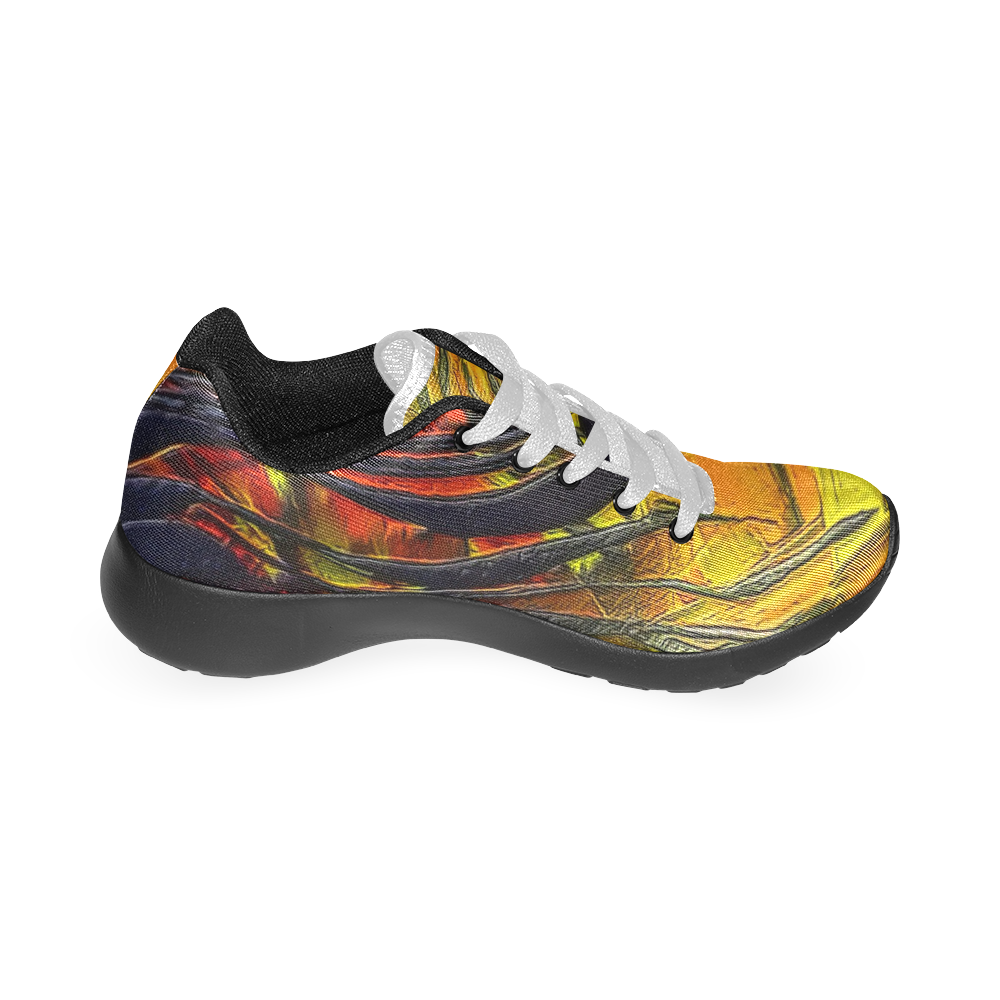 Fire Flames (Self paint) by Nico Bielow Men’s Running Shoes (Model 020)