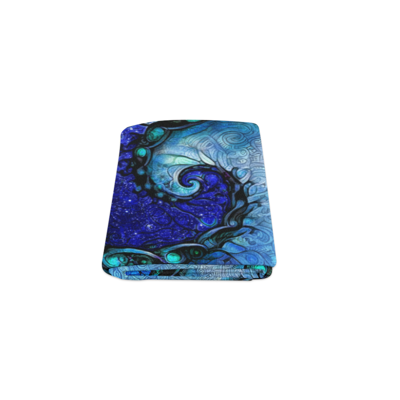 Scorpio Spiral 40" by 50" Blanket -- Nocturne of Scorpio Fractal Astrology Blanket 40"x50"