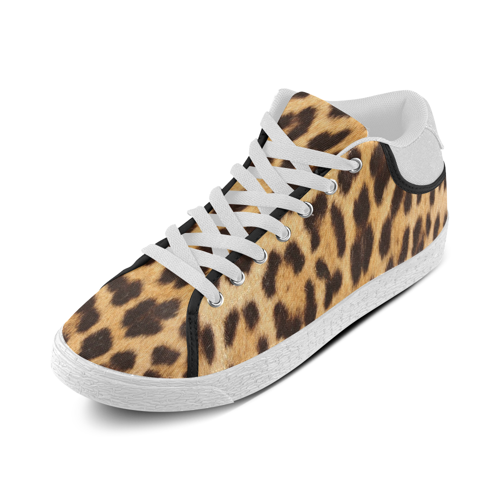 Leopard Skin Women's Chukka Canvas Shoes (Model 003) | ID: D704096