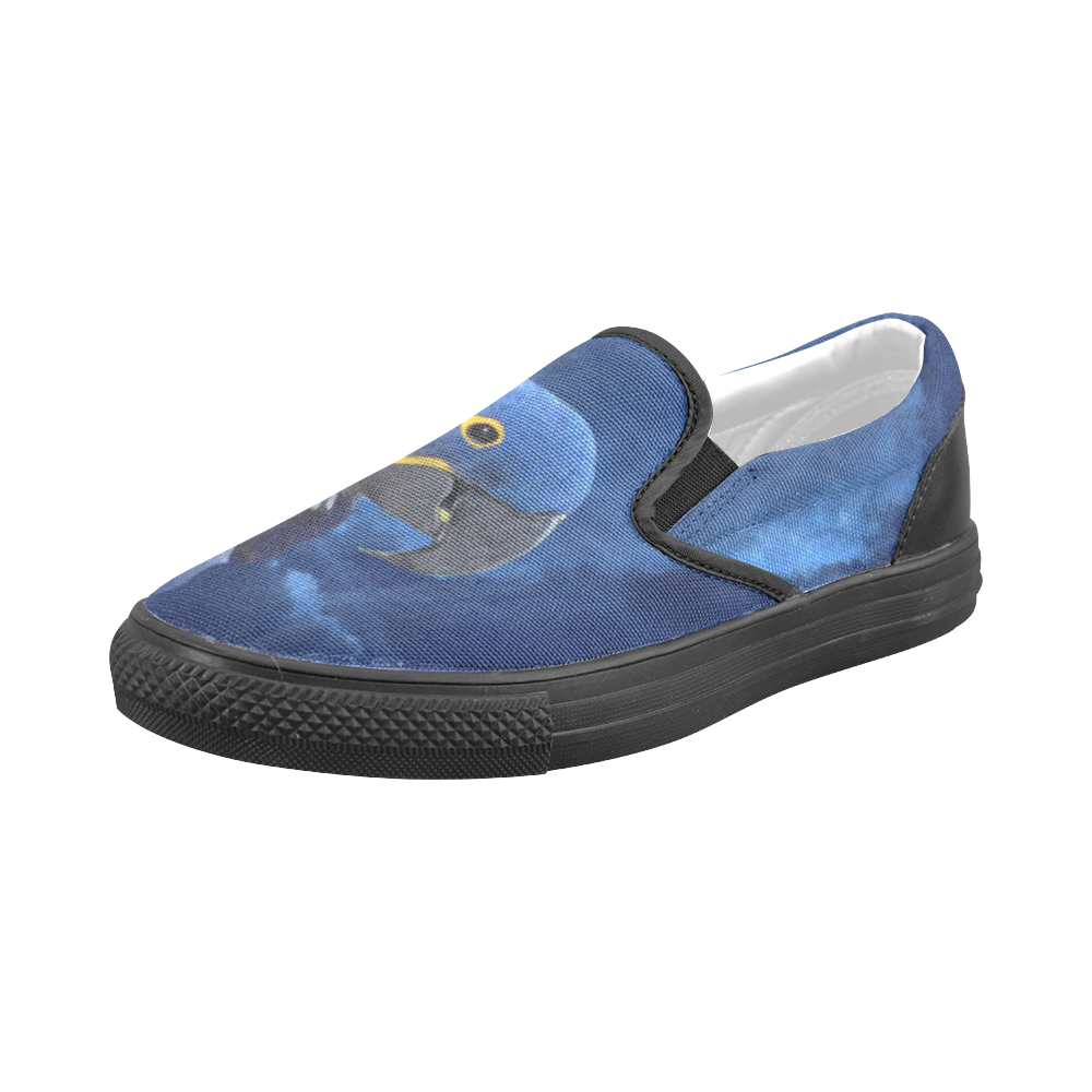 Hyacinth Macaw Men's Slip-on Canvas Shoes (Model 019)