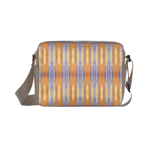Gray Orange Stripes Pattern Classic Cross-body Nylon Bags (Model 1632)