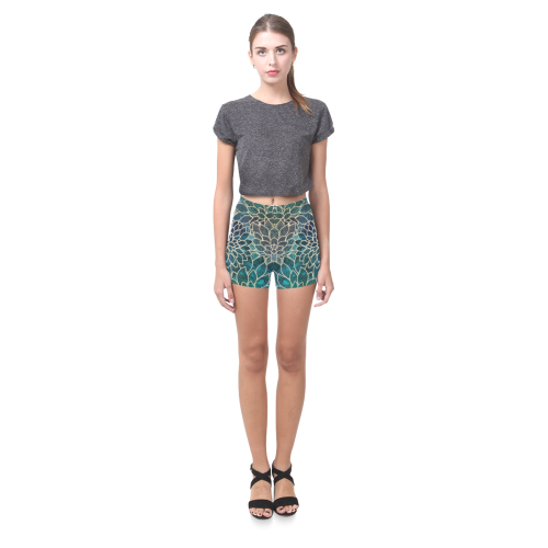 Floral Abstract 9 Briseis Skinny Shorts (Model L04)