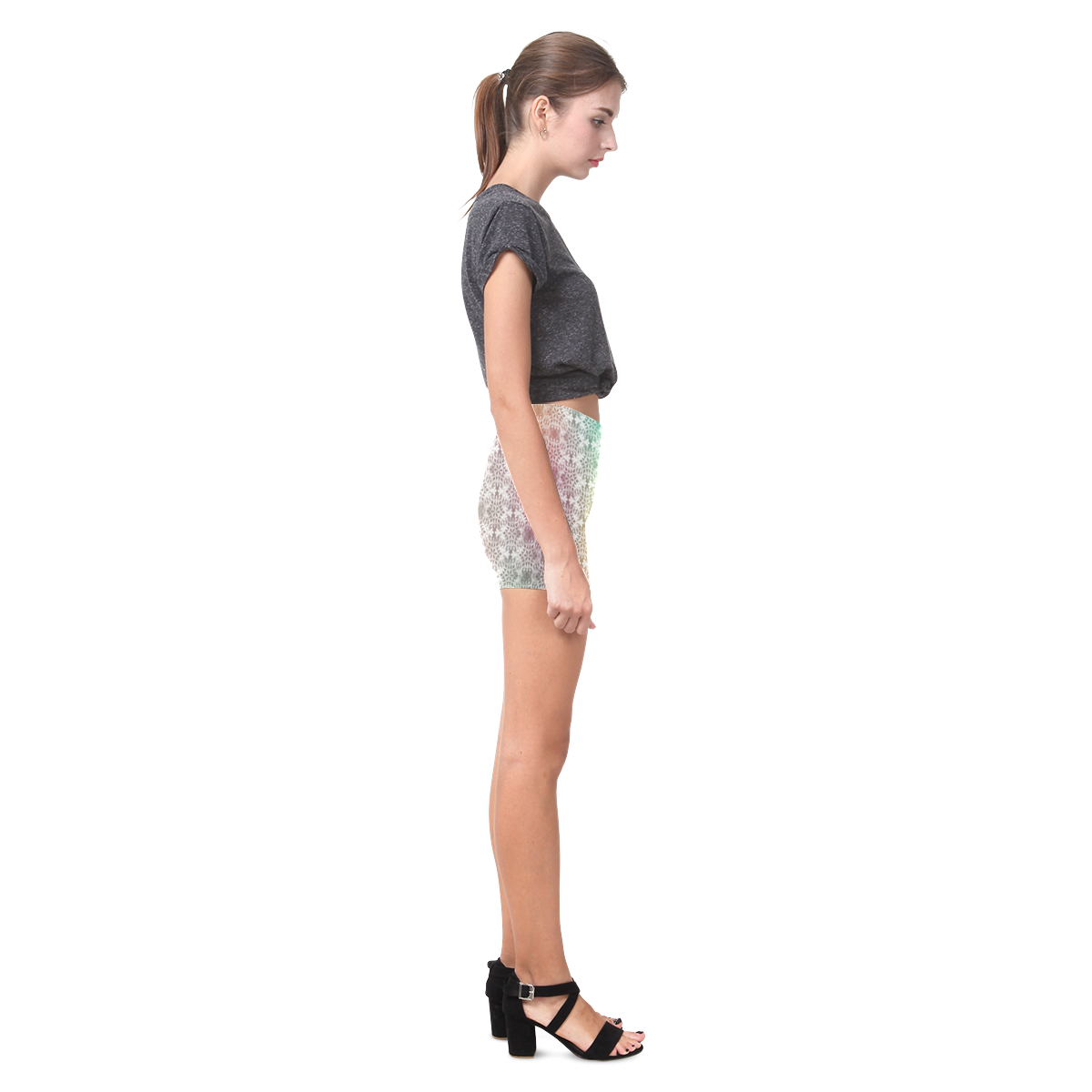Ornamental Pattern 2 Briseis Skinny Shorts (Model L04)