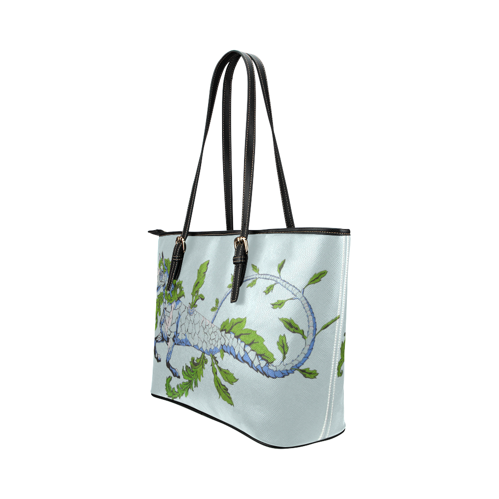 hippocampus leather tote bag Leather Tote Bag/Large (Model 1651)