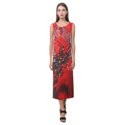 Explosion Red by Artdream Phaedra Sleeveless Open Fork Long Dress (Model D08)