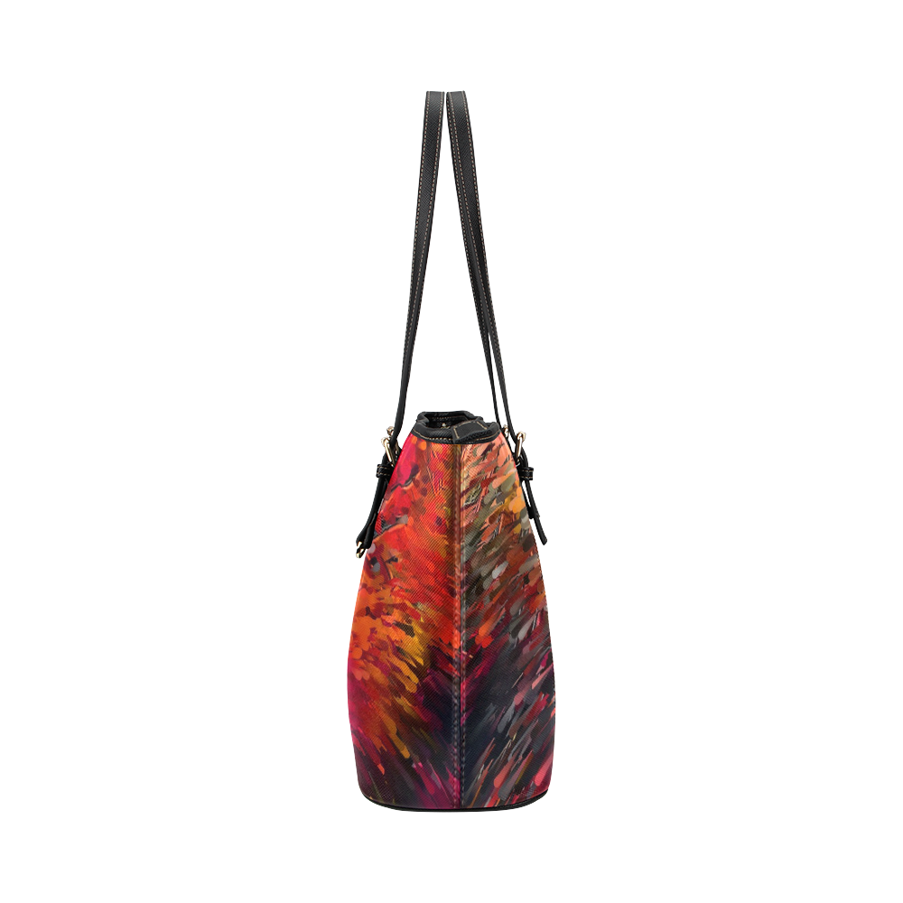 Explosion Fall by Artdream Leather Tote Bag/Small (Model 1651)