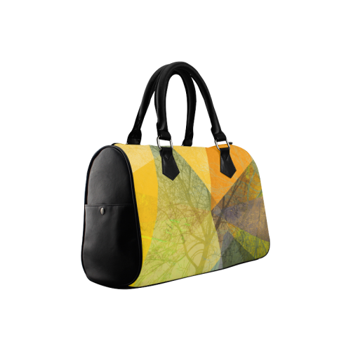 P24-F Yellow Green Trees Triangle Handbag Boston Handbag (Model 1621)