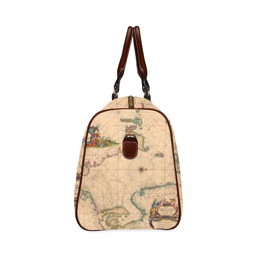 Vintage Retro Map 10 - Norway Waterproof Travel Bag/Small (Model 1639)