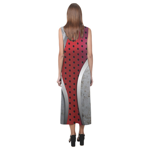 3D metal texture Phaedra Sleeveless Open Fork Long Dress (Model D08)