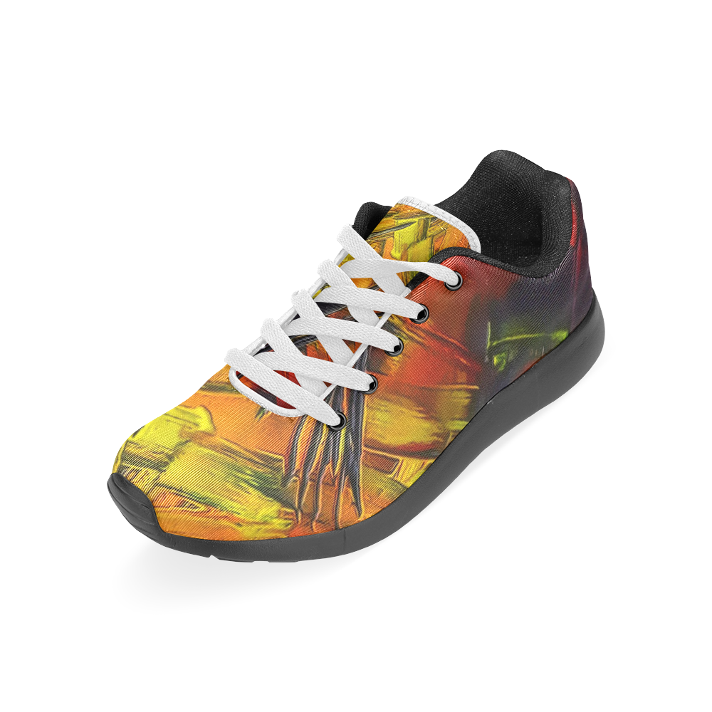 Fire Flames (Self paint) by Nico Bielow Men’s Running Shoes (Model 020)