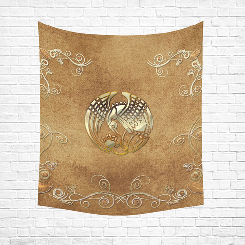 Wonderful bird, tribal design Cotton Linen Wall Tapestry 51"x 60"