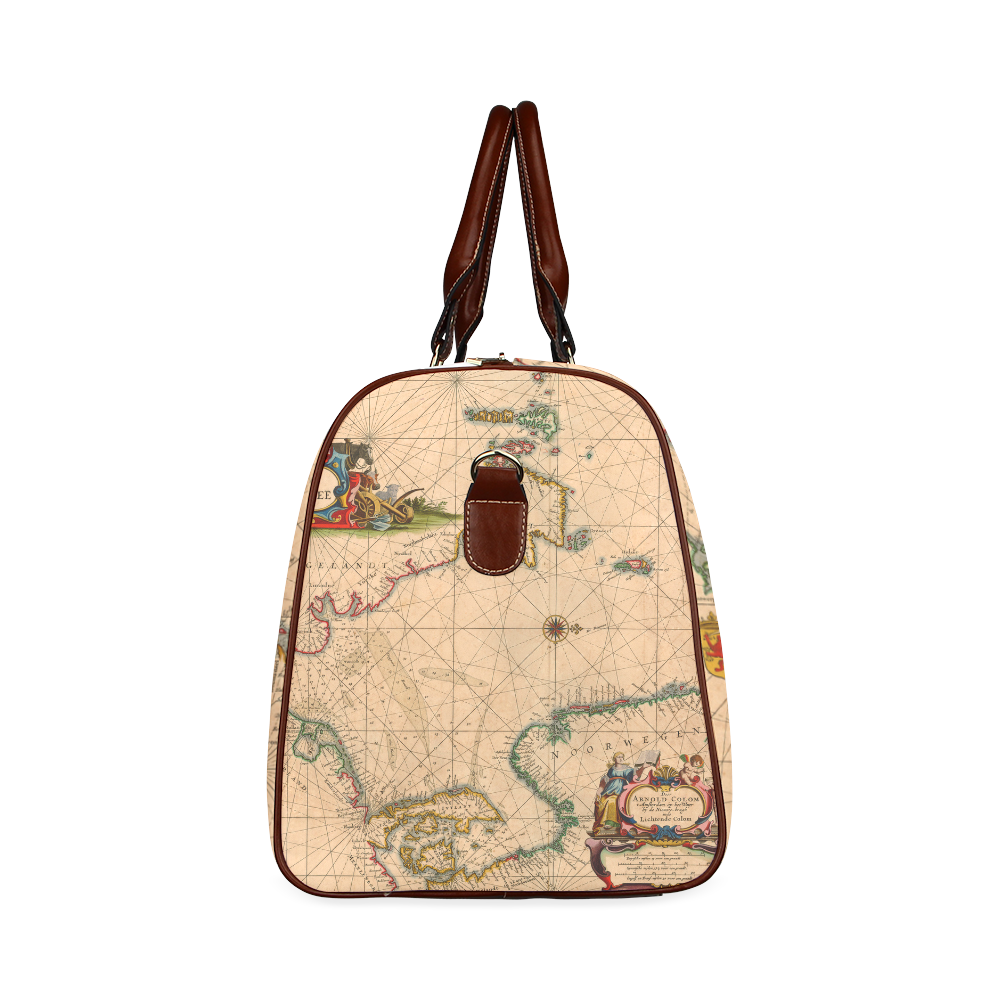 Vintage Retro Map 10 - Norway Waterproof Travel Bag/Small (Model 1639)