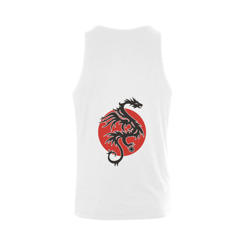 Sun Dragon with Pearl - black Red White Men's Shoulder-Free Tank Top (Model T33)