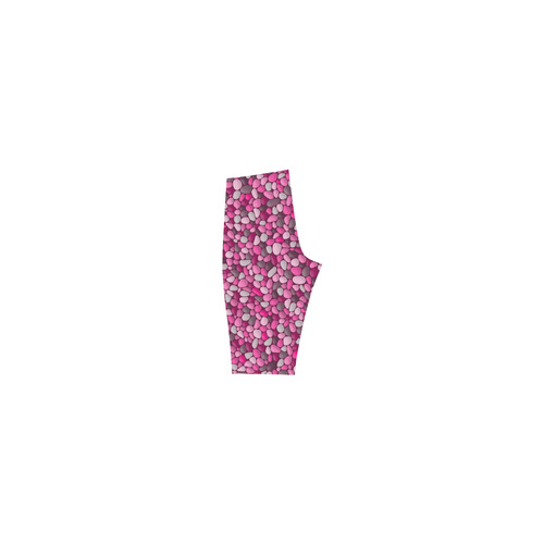 Pink Abstract Pebbles Mosaic by ArtformDesigns Hestia Cropped Leggings (Model L03)