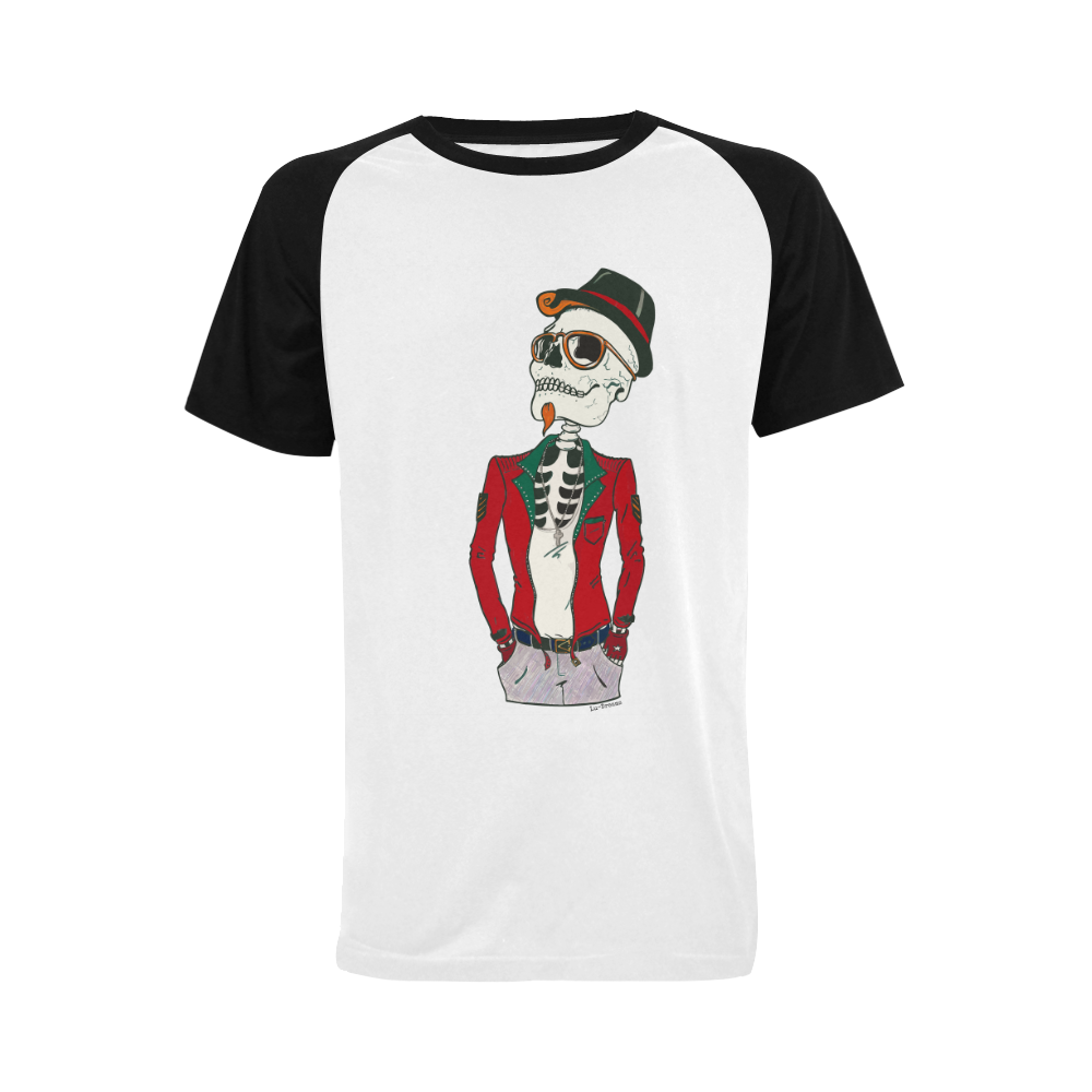 Esqueleto hipster. Men's Raglan T-shirt Big Size (USA Size) (Model T11)