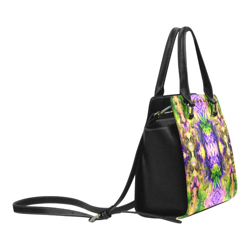 Green,Purple Yellow ,Goa Pattern Rivet Shoulder Handbag (Model 1645)