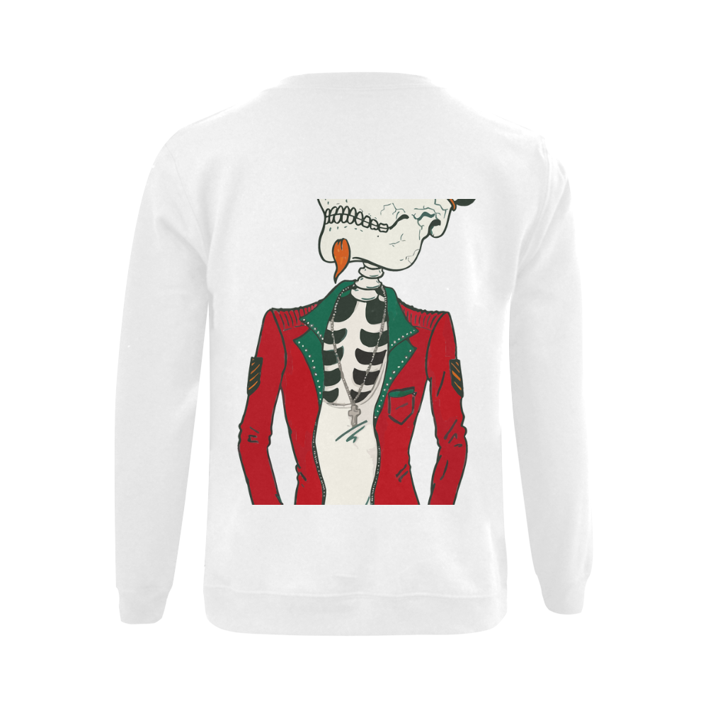 Esqueleto hipster. Gildan Crewneck Sweatshirt(NEW) (Model H01)