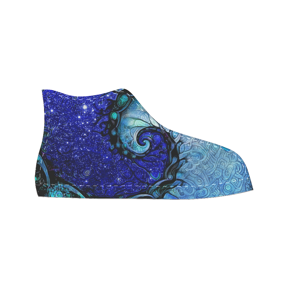 Scorpio Spiral High Top Canvas Shoes -- Nocturne of Scorpio Fractal Astrology Women's Classic High Top Canvas Shoes (Model 017)