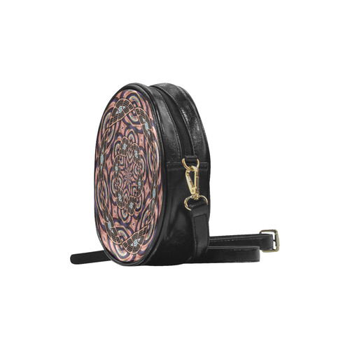 Industrial Grunge (black) Round Sling Bag (Model 1647)