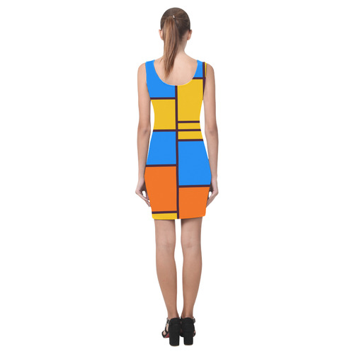 Shapes in retro colors Medea Vest Dress (Model D06)