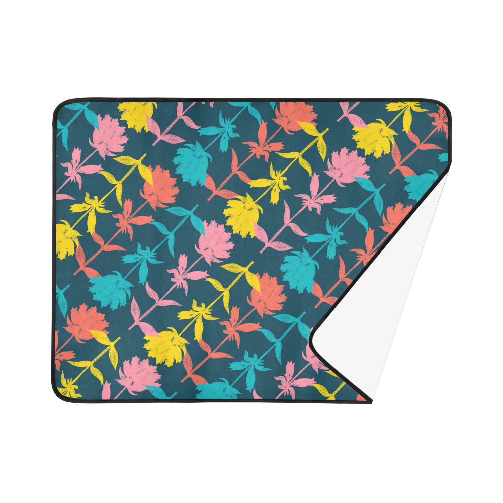 Colorful Floral Pattern Beach Mat 78"x 60"