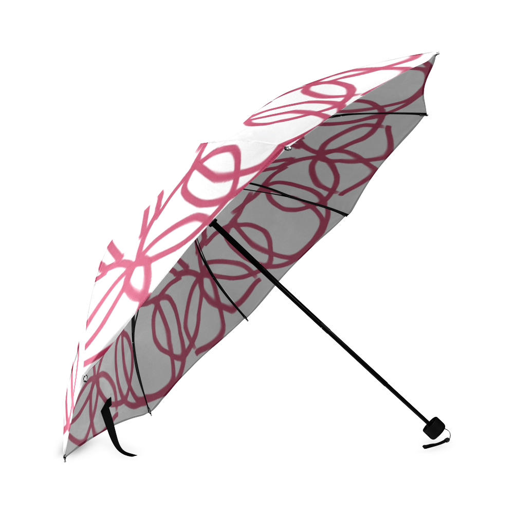 red penaclel mandala white umbrella Foldable Umbrella (Model U01)